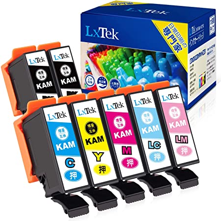 Toner Kingdom KAM-6CL-L カメ 互換インク カートリッジ　エプソン（Epson）用 KAM-6CL+KAM-BK（7本セット) 増量タイプ 互換いんく 対応機種：Epson EP-881AW EP-881AB EP-881AR EP-881AN EP-882AW EP-882AB EP-882AR EP-883AB EP-883AR EP-883AW 個包装 残量表示機能 1年品質保証