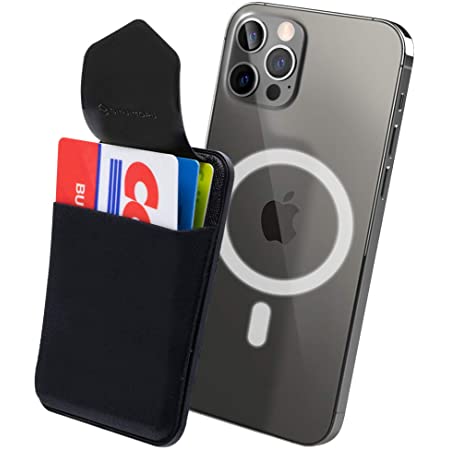 Sinjimoru Magsafe対応 iPhoneカードケース、蓋付きマグネット携帯カードホルダー SUICA 定期入れ クレジットカード背面ポケット iPhone 12、iPhone13 シリーズ専用マグセーフ対応カード入れ ケース。Sinjipouch M-Flap