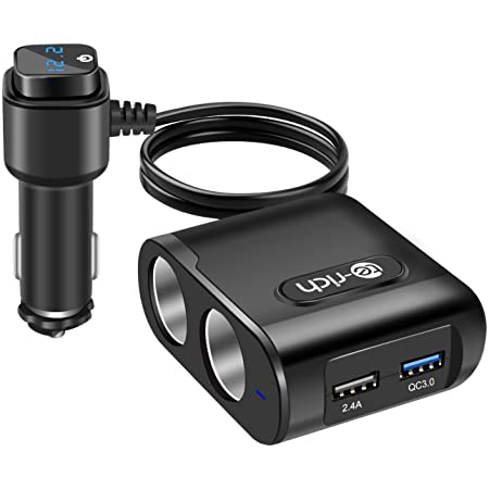 シガーソケット USB QC3.0ポートカーチャージャー 急速充電 3USBポート 12V 24V 車載用充電器 スマホ、iPhone、Android、iPad各種対応 携帯用充電器
