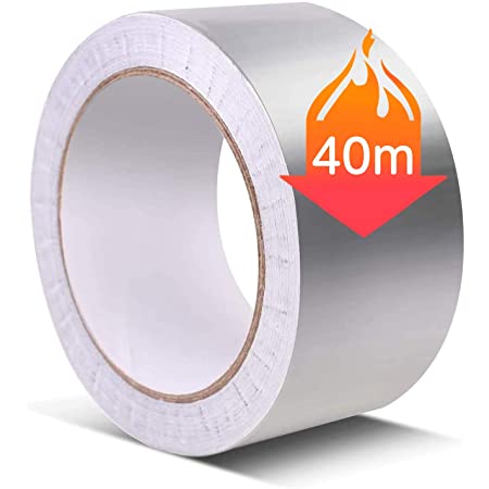 アルミテープ50mm幅x40m長 0.1mm厚さ 防水 耐寒 耐高温 耐熱性 耐久性 耐候性 熱伝導性 静電気対策 放射線防護 金属テープ 強粘着タイプ