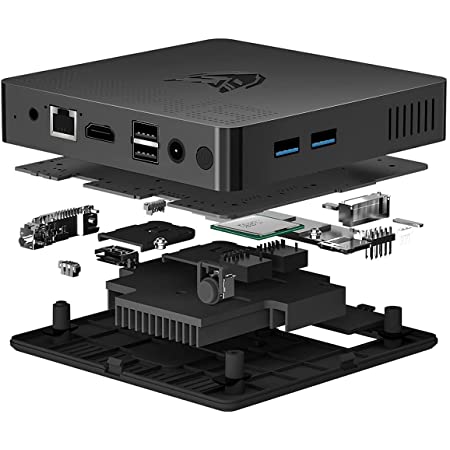 ミニPC、インテルCeleron 3060（最大2.48 GHz）Windows 10小型pc、4 GB DDR3 / 64 GB eMMC、HDMI/VGAポート、サポートM.2_2280 SATA SSD、4K HD、LAN 1000Mbps、2.4G / 5.0GデュアルWiFi、BT4 .2