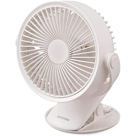 アイリスオーヤマ 扇風機 卓上 クリップタイプ 充電式 TFC-01-W ホワイト