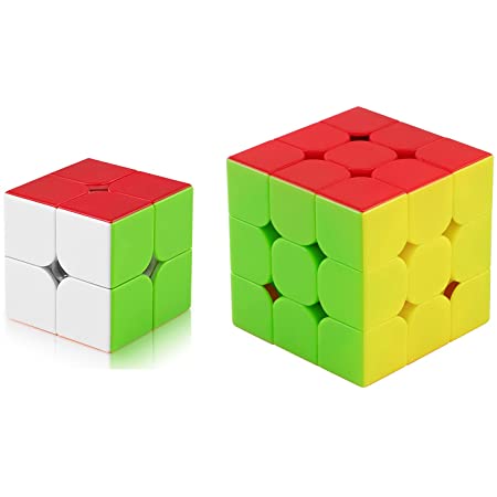 魔方 Magic Cube キューブ 立体パズル 2×2 3×3 Magic Cube Set ステッカーレス 競技用 世界基準配色 ver4.0 ポップ防止 脳トレ 知育玩具 対象年齢：６歳以上 (マルチカラー2×2 3×3)