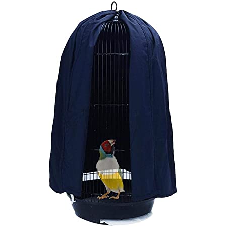 鳥かごカバー ケージカバー 鳥 インコ おやすみ 掛け ケージ付け 遮光 防寒 防音 折りたたみ式 (濃い青)