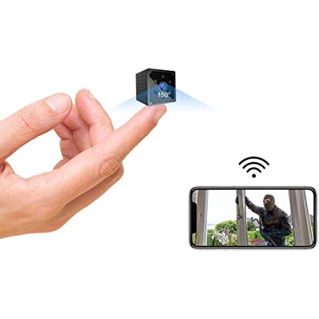【最新型】 超小型隠しカメラ ミニカメラ ウェブカメラWIFI 1/2.5″カラーCMOSセンサー 90°広角撮影 Smart H.264 1080P高解像度 動体検知 警報通知 暗視機能 長時間録画録音 遠隔監視 屋内/屋外用 iPhone/Android/iPad/Win 日本語取扱付き Everenty