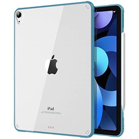 KenKe iPad Air4 ケース 2020 軽量 スマート PU キズ防止 ペン収納 耐久性 PCハード 透明 カバー 3段階折り畳み可 スタンド Pencil収納 スタンド&自動スリープ/ウェイクアップ機能付き 10.9インチiPad Air 第4世代 に対応 (ダークブラック)