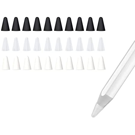 PZOZ 45個入り Apple Pencil ペン先 アップルペンシル 1/2 保護 カバー 第1世代/第二世代 tips 使いやすいです 超薄 静かな 滑り止め（透明）