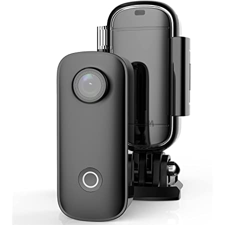SJCAM C100 +ミニアクションカメラ 2K30fps ビデオデジタルカメラ 30M防水 磁気ボディ 内蔵Rechrageableバッテリー WiFi接続APP防水ケースバッククリップストラップと共有