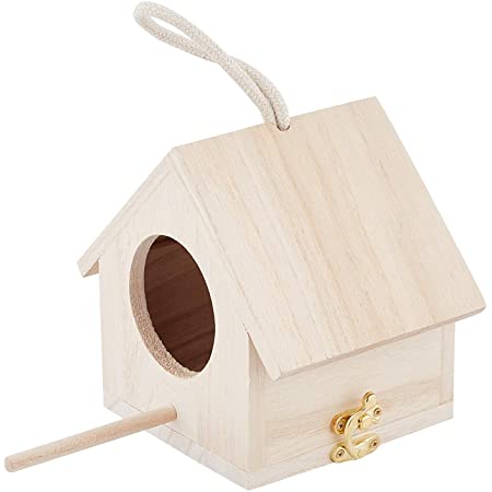 【2021年最新版】Wunancloa 天然素材 鳥の家 オウムの巣 DIY Nest Dox Nest House Bird House オウム用品バードケージアクセサリー インコ 小動物用ハウス 隠れ家 鳥かご ハムスターおもちゃ 庭園飾り野鳥用巣箱中庭 屋外 装飾 機能的 シンプル 自然風 自然愛好家, 寝床 遊び場 木製の鳥の巣箱鳥のオウムクリアビューウィンドウ鳥の巣給餌フィーダーステーション家小Bird House Bird Box バードハウス 野鳥用巣箱 木制 鳥小屋 小鳥巣箱 中庭 屋外