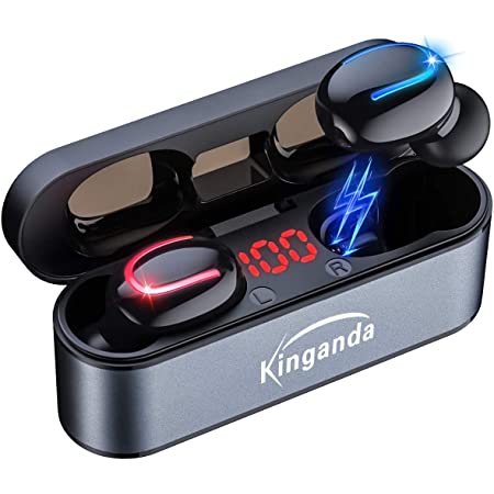 【2021業界新技術】 KIYEDAM無線イヤホン ブルートゥース スポーツタイプ、インイヤー Bluetooth5.0 HIFI タッチ操作 CVC8.0型ノイズ低減技術 ipx7防水 マイク付き LEDディスプレイ残量表示 3500mAh充電ケース付 モノラル・バイノーラルの分離を実現 iPhone/iPad/Android適用（ブラック）