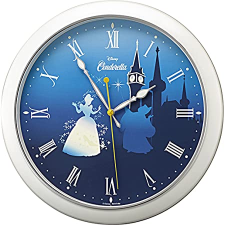 ディズニー 掛け時計 アイコン クロック 壁掛け時計 連続秒針 ウォール クロック プリンセス 当店オリジナルロゴ入りフック 2点セット（時計、フック）