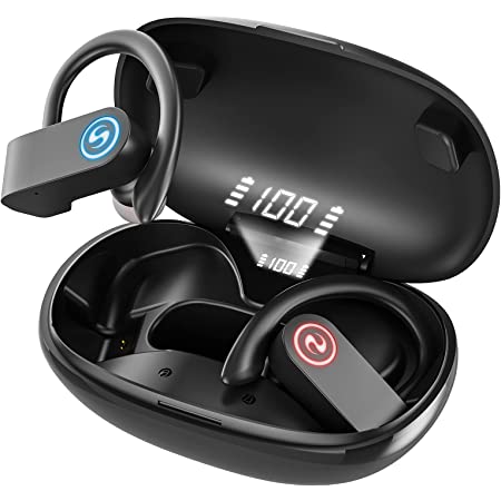 耳掛け スポーツイヤホン Bluetooth 耳から落ちない みみかけ式 イヤホン ジョギング用 完全 ワイヤレス イヤホン 耳から落ちにくい ブルーツース イヤフォン LED残量表示 フィット感 イヤーフック 3Dステレオサウンド Bluetooth 5.0 瞬時接続 ヘッドフォン 自動ペアリング 15時間連続使用 IPX7防水防汗 マイク内蔵 スポーツ向け ワイヤレス イヤホン 左右分離型 ランニング 運動用 ジム 技適認証済