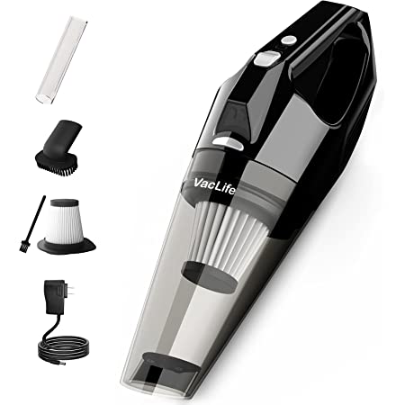 VacLife ハンディクリーナー コードレス 小型 充電式 ハンディ掃除機 超 18分間連続稼働 LEDライト付き 多機能 手軽 車用掃除機 低騒音対策 フィルターフィルム付き（VL756）