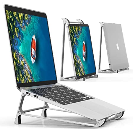 ノートパソコンスタンド PCスタンド macスタンド 腰痛/猫背解消 軽量 ブックスタンド 姿勢改善ラップトップスタンド タブレット スタンド Macbook/Macbook Air/Macbook Pro/iPad/ノートPC/17インチまでに対応 ラップトップスタンド