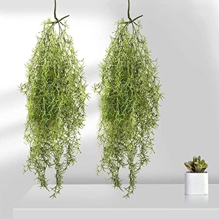 フェイクグリーン ガーランド 造花 観葉植物 インテリア 装飾 撮影小物 壁飾り (グレイッシュグリーン)