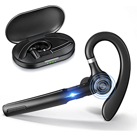 Link Dream bluetooth ヘッドセット 片耳 イヤホンマイク 20時間通話 200mAhバッテリー内蔵 bluetooth5.2 CVC8.0 ノイズキャンセリング ワイヤレス ハンズフリー通話 デュアルマイク 耳掛け型 左右耳兼用 SIRI/ミュート機能 ビジネスヘッドセット 軽量 高音質 二台接続可能 技適認証済 収納ボックス付 在宅勤務 オンライン会議 テレワーク LINE/ Zoom会議などに適用 日本語説明書付き