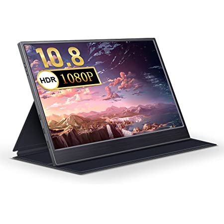 モバイルモニター 10.8インチ モバイルディスプレイ 1920*1080FHDHDR ゲームモニター IPS 薄型 軽量USB Type-C/MINI HDMI/スタンドカバー付き