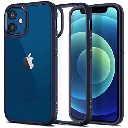 XLAS iPhone 12 mini ケース 2021 上半期 最新型 クリア clear バンパー アイフォン12 人気 新型 透明 黄変防止 ケース iPhone 12 mini 5.4 Inch (Clear/Dark Blue)