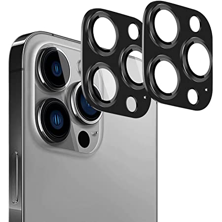 Spigen Glas tR Optik iPhone 13 Pro とiPhone 13 Pro Max 用 カメラフィルム 保護 iPhone13Pro と iPhone13Pro Max 対応 カメラ レンズ ブラック 2枚入
