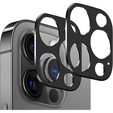Spigen Glas tR Optik iPhone 13 Pro とiPhone 13 Pro Max 用 カメラフィルム 保護 iPhone13Pro と iPhone13Pro Max 対応 カメラ レンズ ブラック 2枚入