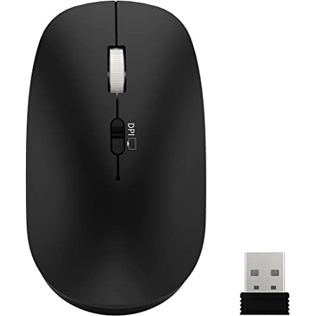 Bluetooth5.2 ワイヤレスマウス 充電式 Bluetooth マウス 薄型 静音 3DPIモー ワンタッチでデスクトップ 高精度 省エネルギー コンパクト TELEC認証取得済み (マウス-ブラック)