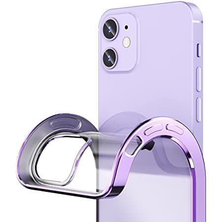 Miracase iPhone12用 ケース iPhone 12 Pro用 ケース 6.1インチ 衝撃吸収TPUバンパーカバーケース 9H強化ガラス+TPU+PC フルボディ保護 クラック/透かし/指紋/すり傷防止 紫