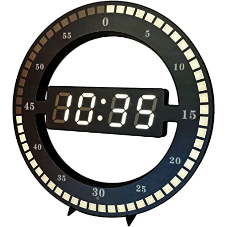 デジタル 壁掛け時計 おしゃれ 北欧 led電子 wall clock 木製 置き 卓上 かけ時計 ウォールクロック 光る 人気 USB給電式 (ブラウン)