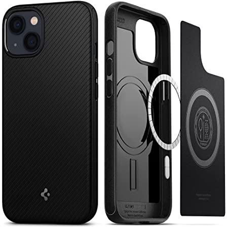 Spigen iPhone13 用 ケース Magsafe対応 マグネット搭載 重さ37g TPU 滑り止め ワイヤレス充電対応 米軍MIL規格取得 耐衝撃 すり傷防止 ワイヤレス充電対応 マグ・アーマー ACS03546 (マット・ブラック)