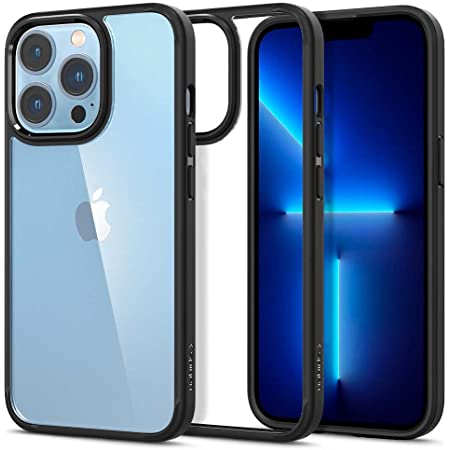 Spigen iPhone13 Pro 用 ケース 背面クリア TPU バンパーケース 2重構造 米軍MIL規格取得 耐衝撃 すり傷防止 黄ばみ無し ワイヤレス充電対応 ウルトラ・ハイブリッド ACS03262 (マット・ブラック)