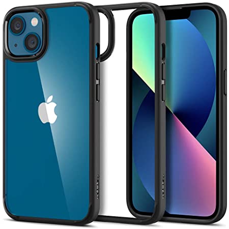 Spigen iPhone13 Pro 用 ケース 背面クリア TPU バンパーケース 2重構造 米軍MIL規格取得 耐衝撃 すり傷防止 黄ばみ無し ワイヤレス充電対応 ウルトラ・ハイブリッド ACS03262 (マット・ブラック)