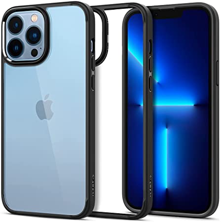 Spigen iPhone13 Pro 用 ケース 背面クリア TPU バンパーケース 2重構造 米軍MIL規格取得 耐衝撃 すり傷防止 黄ばみ無し ワイヤレス充電対応 ウルトラ・ハイブリッド ACS03262 (マット・ブラック)