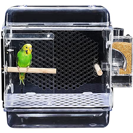 鳥かご、インコ用飛行ケージ、家庭用オウムケージ、透明環境アクリル鳥餌やりケージ、ピジョンパールセキセイインコ繁殖ケージ (Color : Set A)
