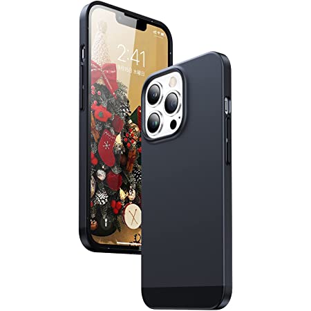 TORRAS 極薄 iPhone 13 Pro 用ケース マット質感 軽量 ガラスフィルム付属 PC素材 さらさら 指紋防止 擦り傷防止 アイフォン 13 Pro用 カバー 2021 6.1インチ ブラック Wisdom Series