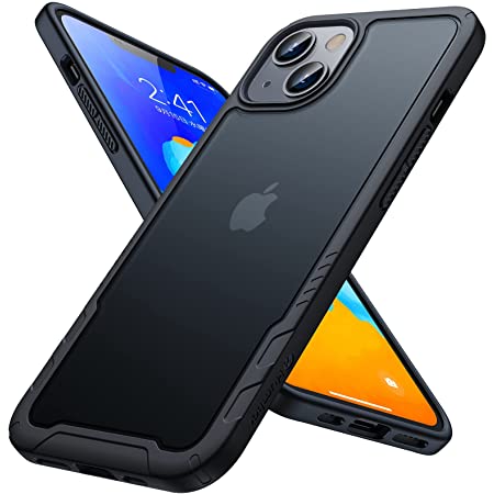 TORRAS iPhone 13 用 ケース 透明 衝撃吸収 米軍MIL規格取得 非ニュートン流体 黄変なし レンズ保護 滑り防止 2021年 6.1インチ クリア アイフォン13 用カバー ブラック Patronus Series
