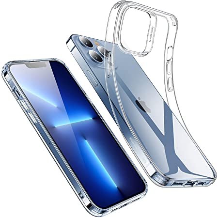 TORRAS 強化ガラス iPhone 13 Pro Max 用 ケース 全透明 9H硬度 薄型 軽量 黄変なし TPUバンパー ストラップホール付き 傷防止 レンズ保護 2021年 6.7インチ アイフォン 13 プロ マックス 用 カバー クリア
