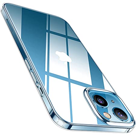 TORRAS 全透明 iPhone 13 用 ケース 6.1インチ 黄変防止 薄型 軽量 耐衝撃 ソフト TPU SGS認証 耐衝撃 レンズ保護 指紋防止 2021年 アイホン 13 用カバー クリスタル・クリア Shiny Series