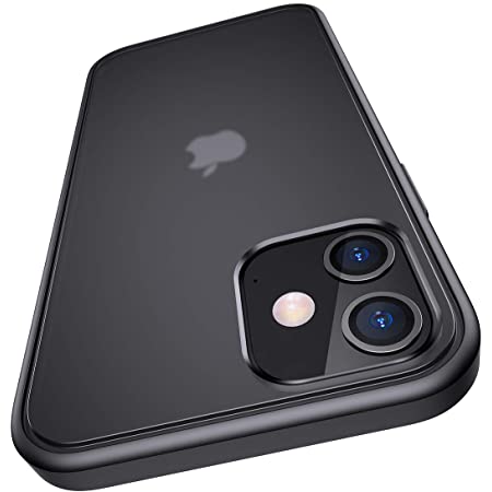 MOLAN CANO iPhone 12 ケースのデザイン、TPU/PC素材のマットな質感、スリム、エアバンパー、耐衝撃性の落下防止カバー、-iPhone 12 用のソフトシリコンケース. (ブラック (Black))