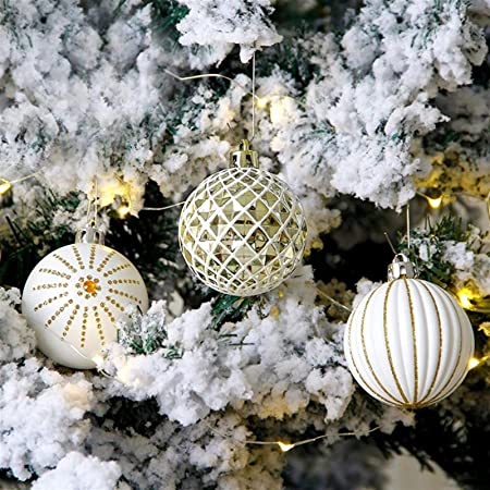 クリスマスボールオーナメント 4個セット クリスマスツリー装飾 ホワイト松ぼっくりボール ホーム装飾 ウェディングパーティーデコレーション