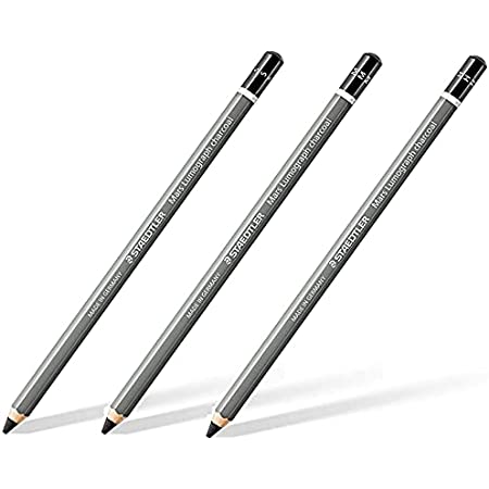 ステッドラー マルス ルモグラフ チャコール鉛筆 100C 3硬度各1本 3本セット