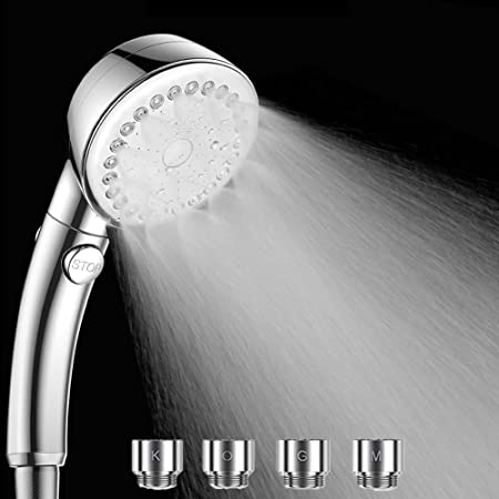 HAUPIN シャワーヘッド ブラシ機能付き シャワー マイナスイオン浄水 塩素除去、3段階モード 水量調整 (blown)