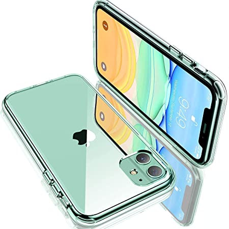 TORRAS 強化ガラス iPhone 11 用 ケース 2021薄型軽量 日本ガラス9H 黄変防止 TPUバンパー 超耐衝撃 米軍MIL規格 SGS認証 2021年新型 6.1インチ アイフォン 11 用カバー クリア