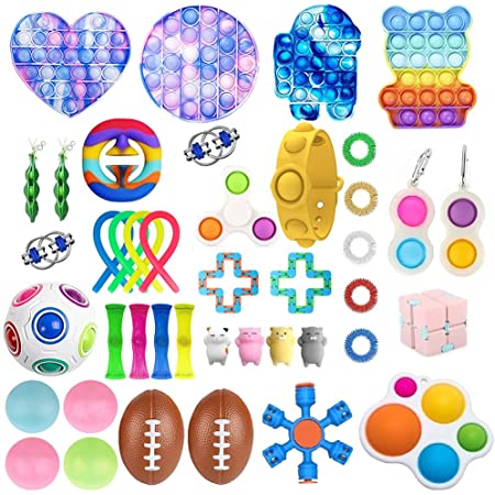 スクイーズ玩具 プッシュポップ ストレス解消グッズ 37pcs Fidget Toy Bubble Sensory Toy Set 減圧おもちゃ バブル フィジェットおもちゃ インテリジェンス発展 知育おもちゃ そわそわおもちゃ 自閉症特別支援 ボードゲーム 子供 大人兼用 プレゼント