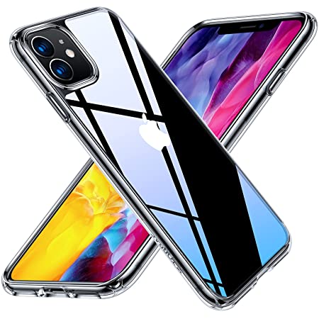 TORRAS Sライン iPhone 11 用 ケース 米軍MIL規格 耐衝撃 持ち易い流線型 黄変防止 落下防止 クリア ストラップ穴付き レンズ保護 6.1インチ アイフォン 11 用カバー (ブラック)