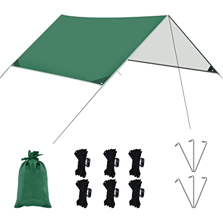 マスターキャノピー（MASTERCANOPY）防水タープ 天幕シェード タープテント アウトドア キャンプ 3M/4M/5M サンシェルター ポータブル 軽量 コンパクト 遮熱 日除け UVカット 2～9人用 携帯便利 収納バッグ付き