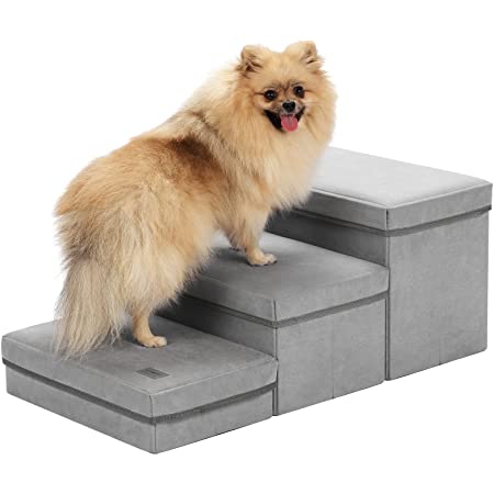 Cinnye ドッグステップ PUレザー 階段 ペット 2段 ステップ 犬 ハードタイプ 犬用ステップ 軽量 犬の階段