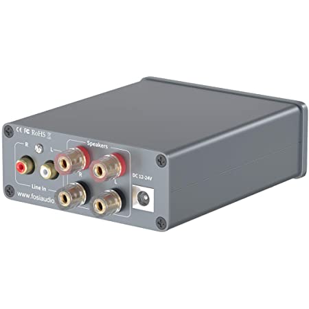 Fosi Audio Bluetooth 5.0アンプ 100W x 2ステレオ2チャンネルHi-Fi Mini 小型高低音オーディオアンプ（電源を含む）