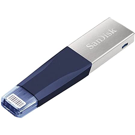 USBメモリ128GB SanDisk iXpand Mini iPhone iPad PC用 フラッシュドライブ USB-A Lightningコネクタ搭載 USB3.0 ブルー [並行輸入品]