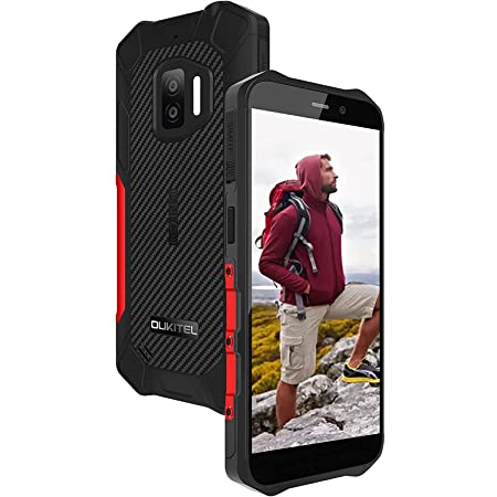 OUKITEL WP12 SIMフリー スマホ 本体 防水防塵耐衝撃 Android 11 スマートフォン 4000mAhバッテリアウトドア スマートフォン IP68防水 5.5インチ画面、デュアルSIM、NFC 、4GB RAM + 32GB ROM(最大拡張メモリ256GB)1年間の保証(赤)