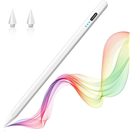 【2021 タッチペン ipad ペンシル WINWILL極細 超高感度 電量表示 誤on/off防止 スタイラスペン 傾き感知/磁気吸着/誤作動防止機能対応 2018年以降iPad専用ペン