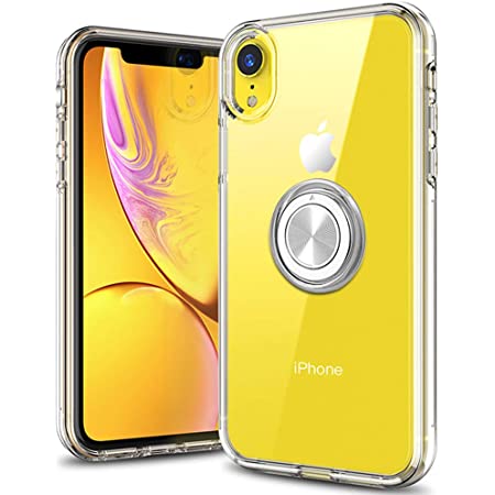 iPhone XR ケース リング クリア iPhoneXR カバー 透明 耐衝撃 全面保護 磁気カーマウントホルダー スタンド 柔らかい殻 車載ホルダー対応 薄型 軽量 TPU 簡潔なファッション